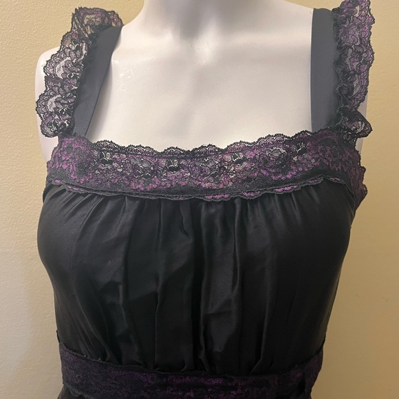 Betsey Johnson Y2k Rare 100% Silk Butterfly Print Black Midi Dress - Picture 2 of 11